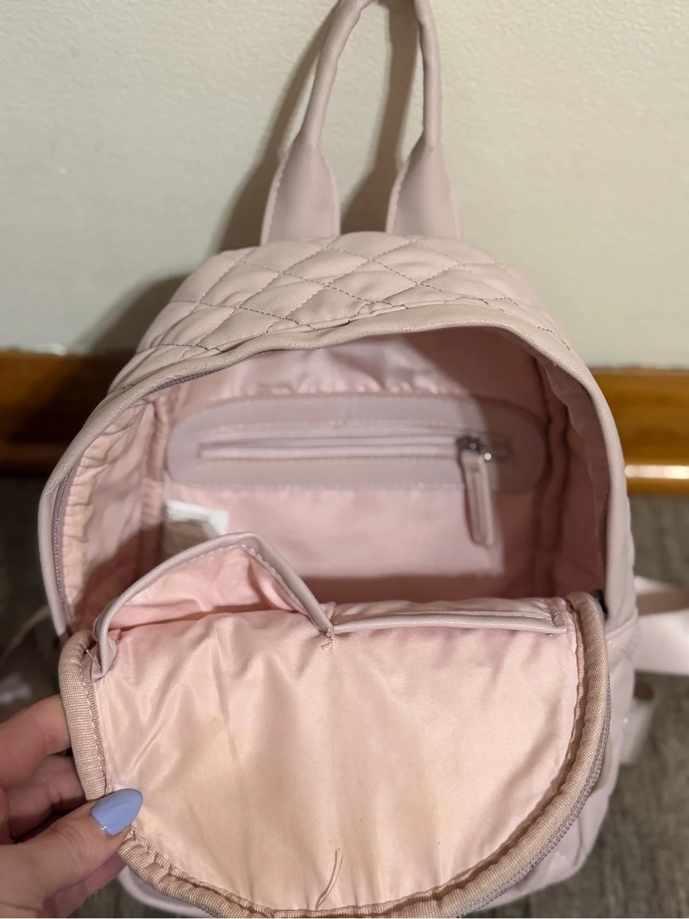 Madden Girl Quilted Pink Mini Backpack